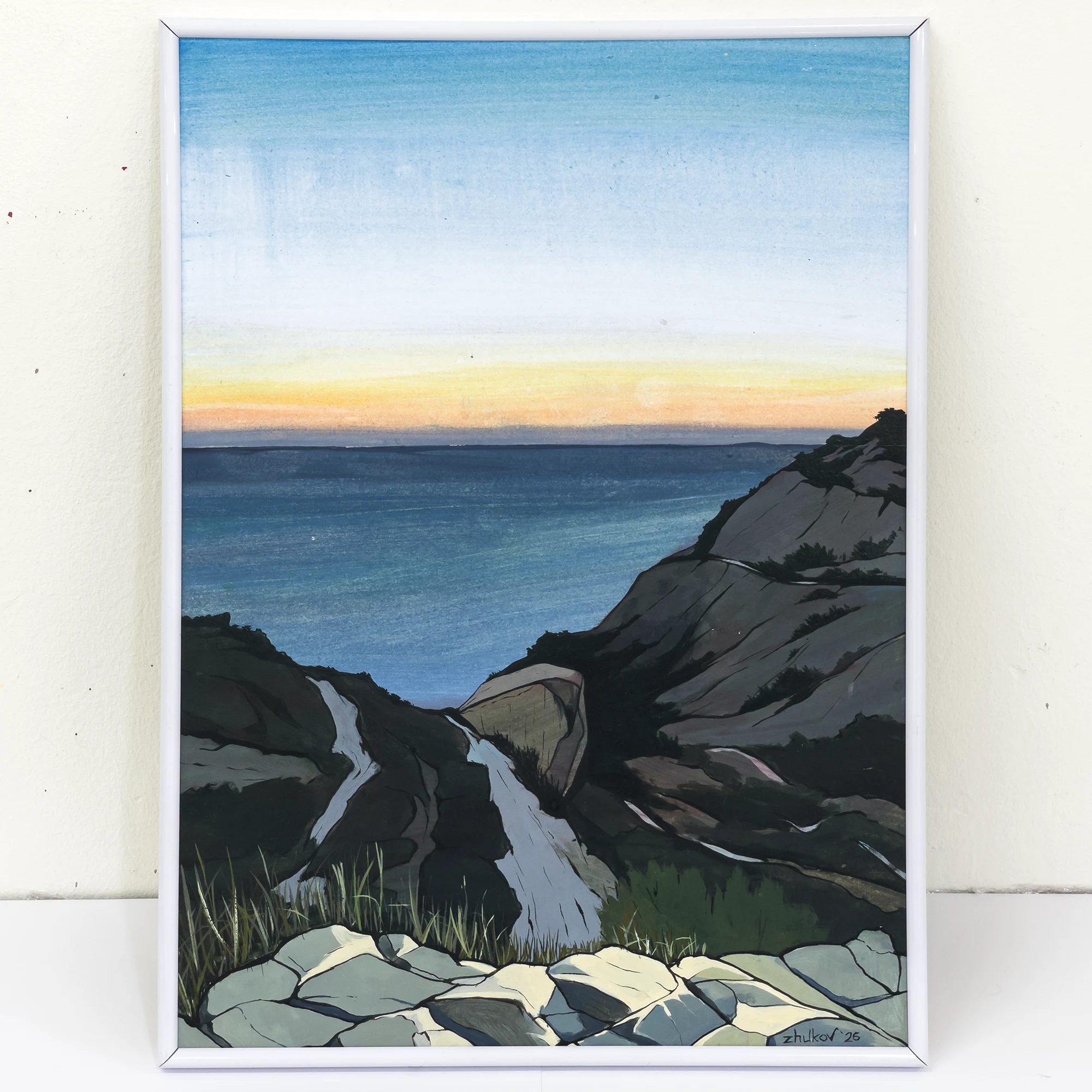 La obra del arte «Sunset over Alicante Bay» de Oleksiy Zhukov, 2026