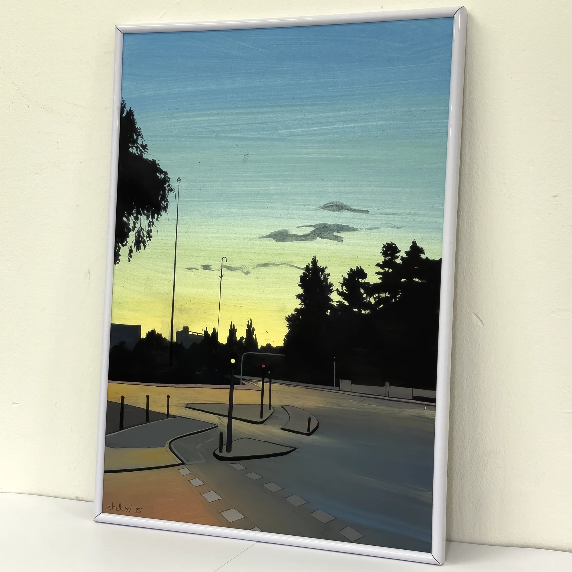 La obra del arte «Sunset over Jardin del Viveros» de Oleksiy Zhukov, 2025