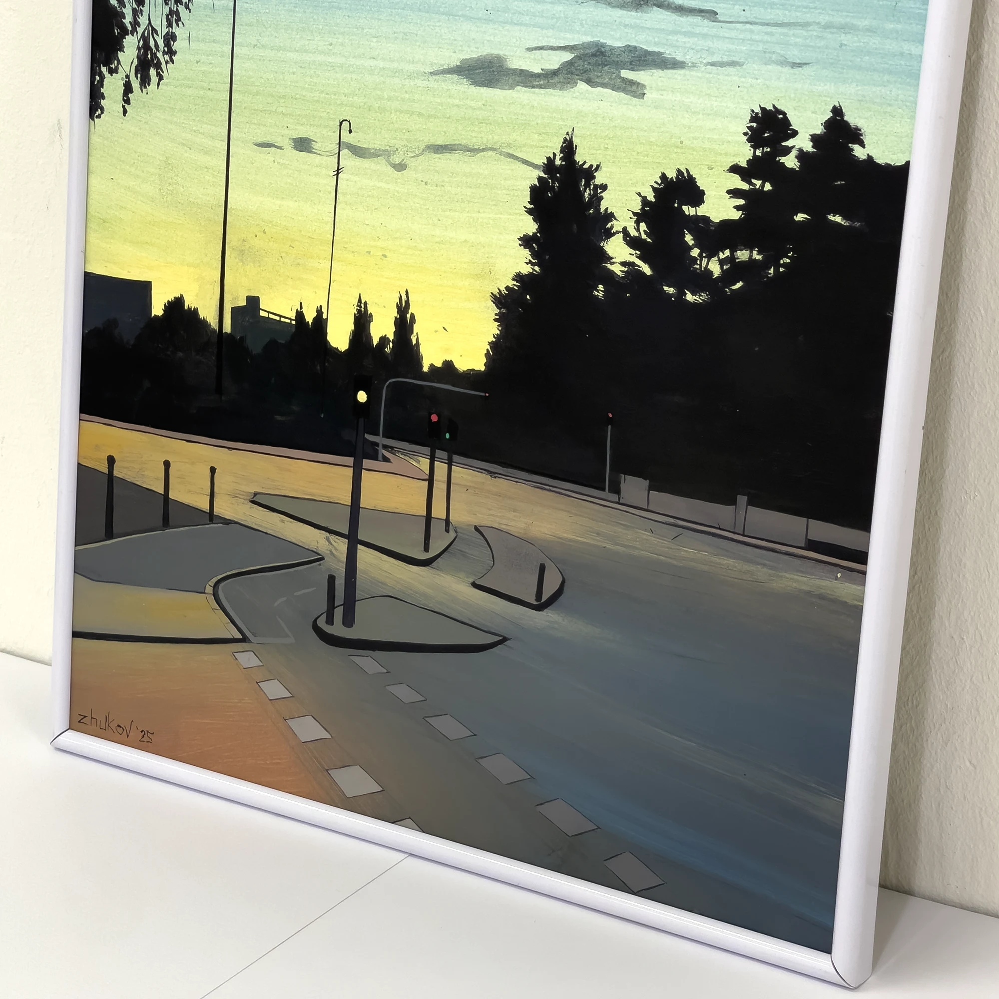 La obra del arte «Sunset over Jardin del Viveros» de Oleksiy Zhukov, 2025