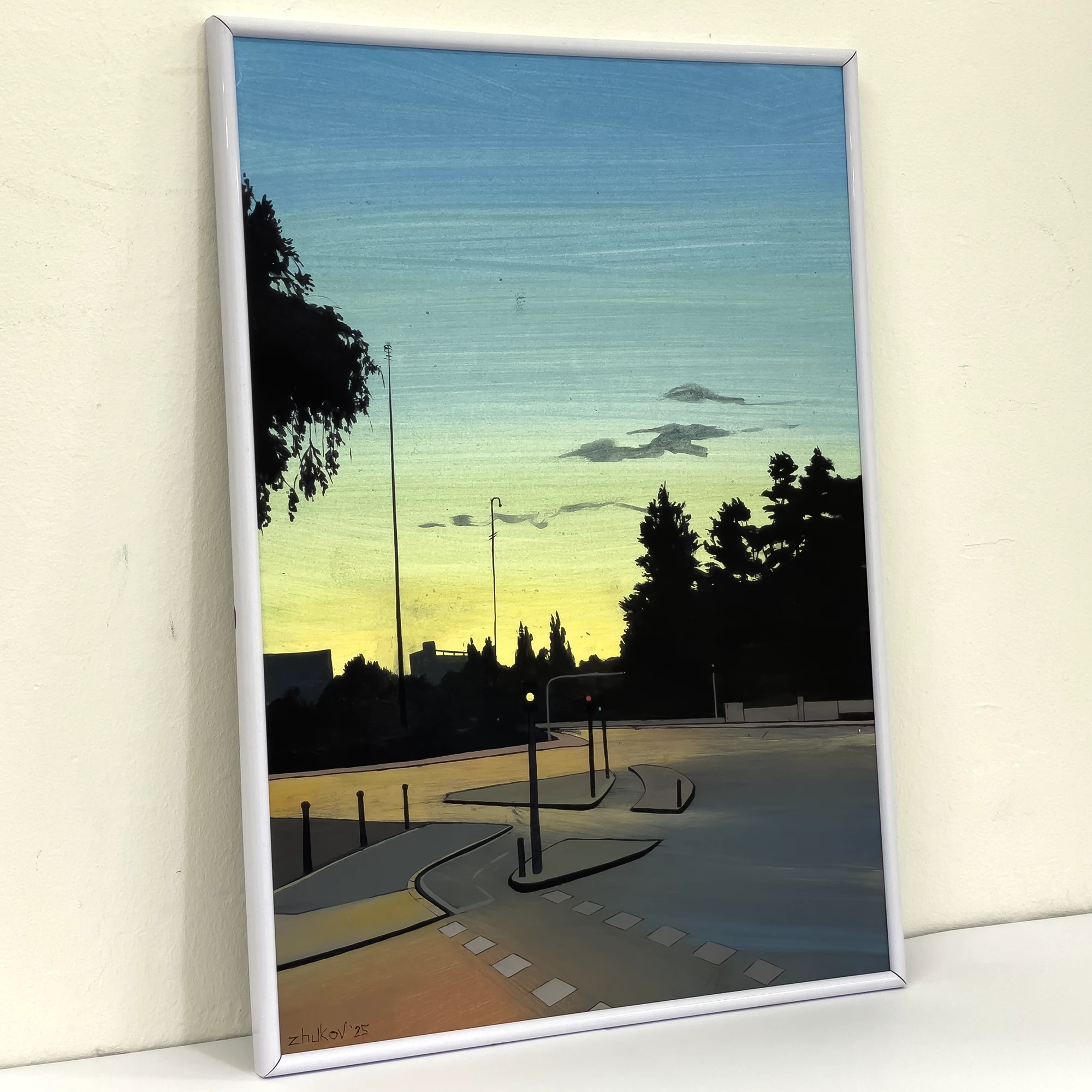 La obra del arte «Sunset over Jardin del Viveros» de Oleksiy Zhukov, 2025