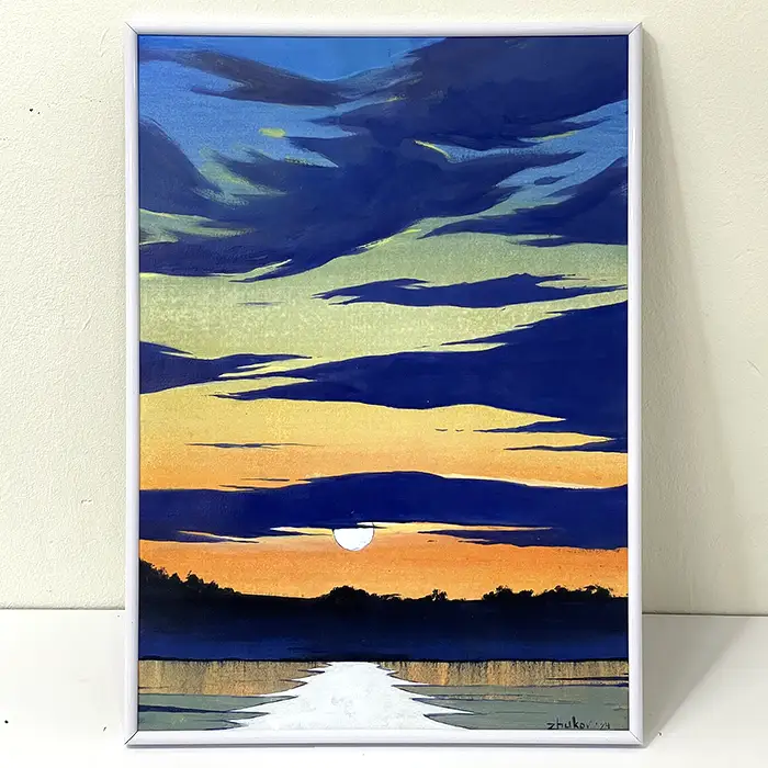 Artwork  «Sunset over lake» • 2024 | Oleksiy Zhukov - @ozh.arts'