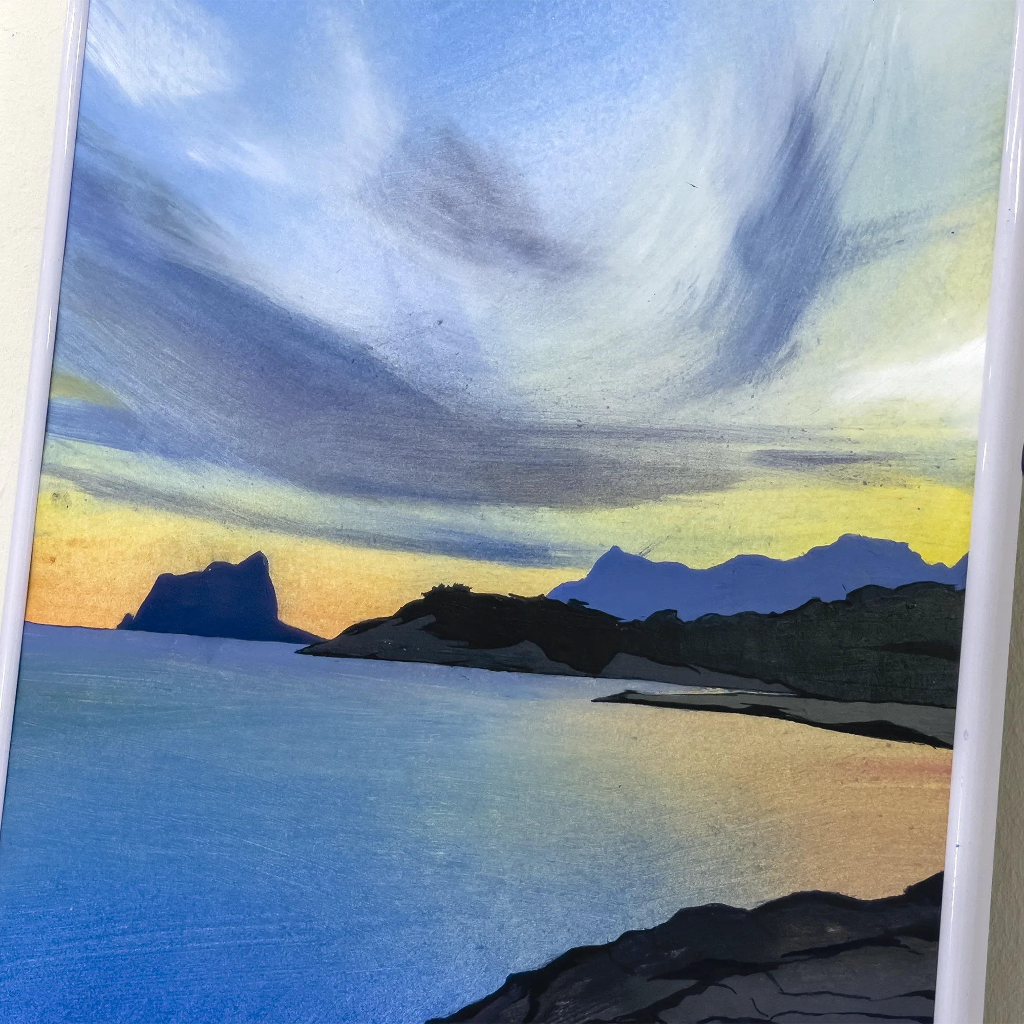 The artwork «Sunset over Moraira Bay» by Oleksiy Zhukov, 2025