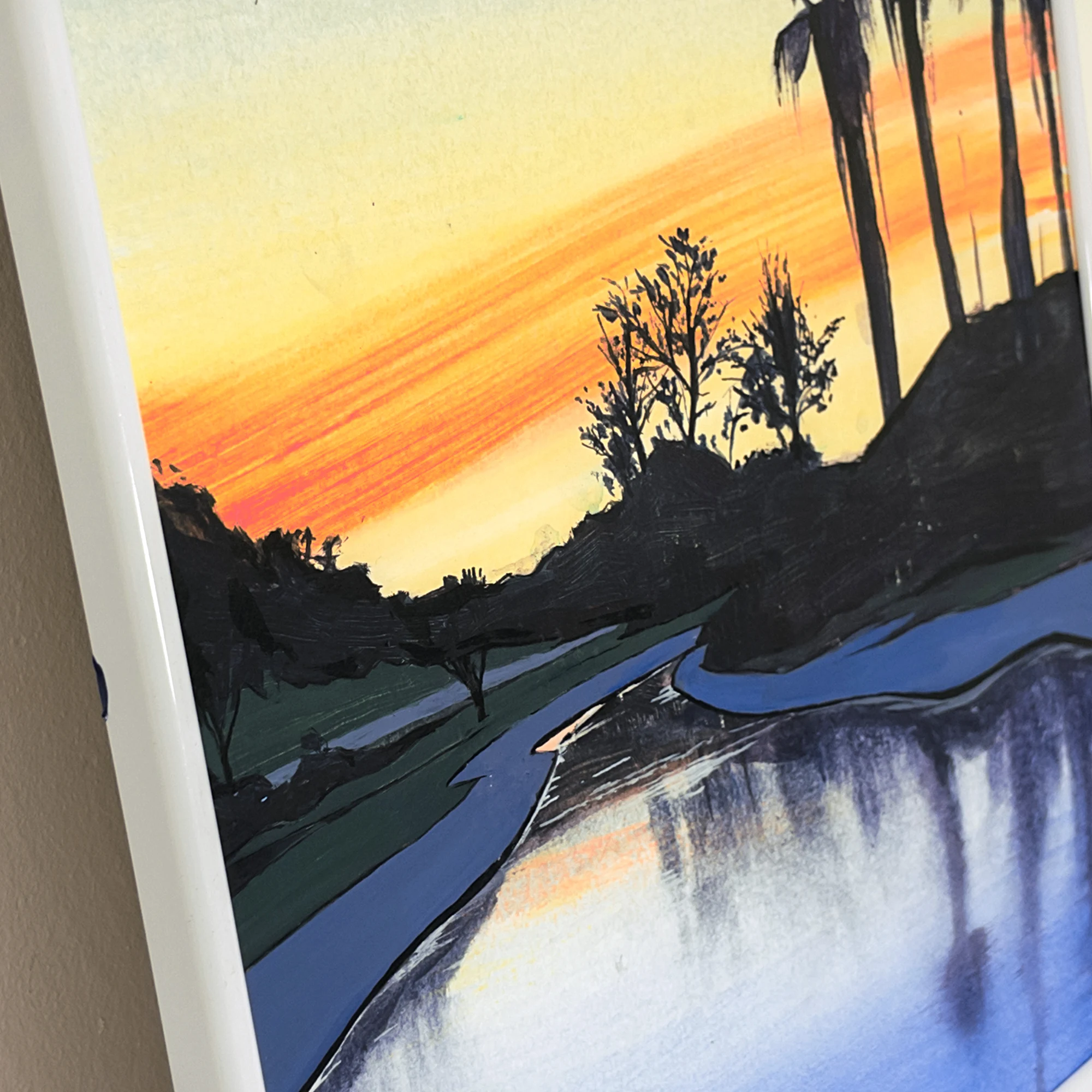The artwork «Sunset over river» by Oleksiy Zhukov, 2025