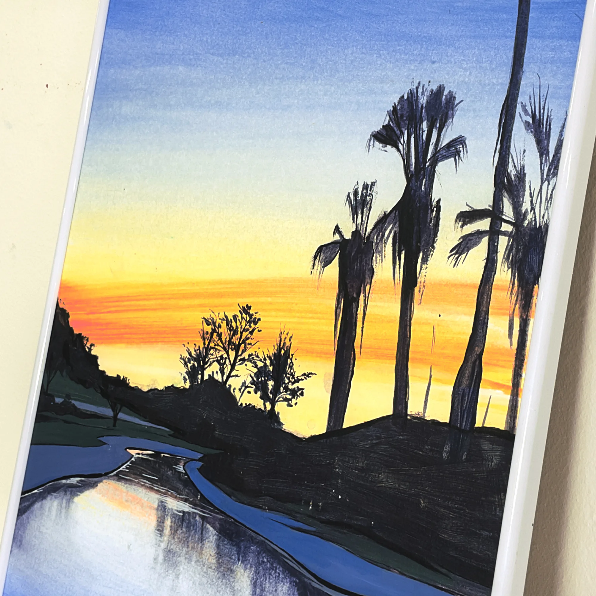 The artwork «Sunset over river» by Oleksiy Zhukov, 2025