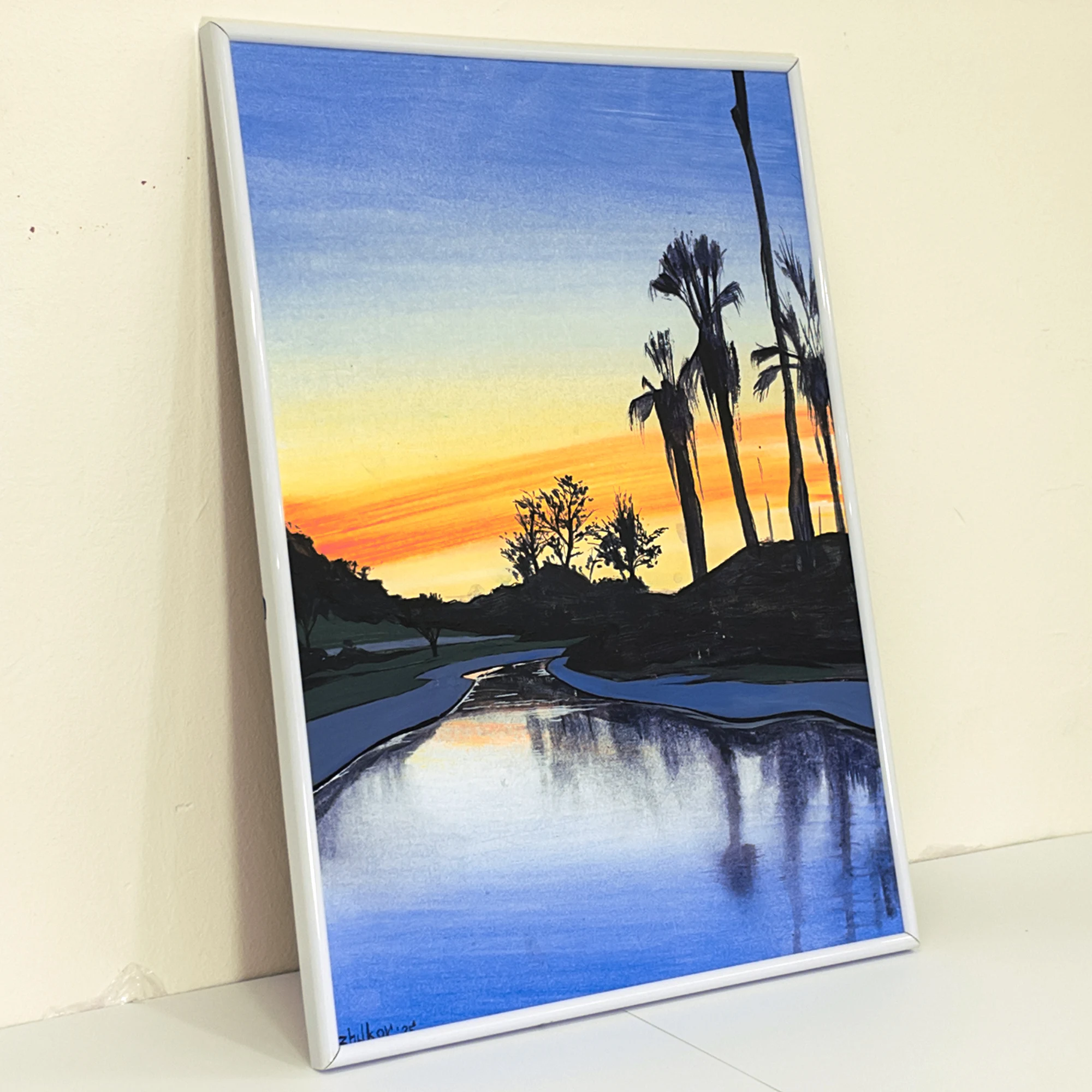 The artwork «Sunset over river» by Oleksiy Zhukov, 2025