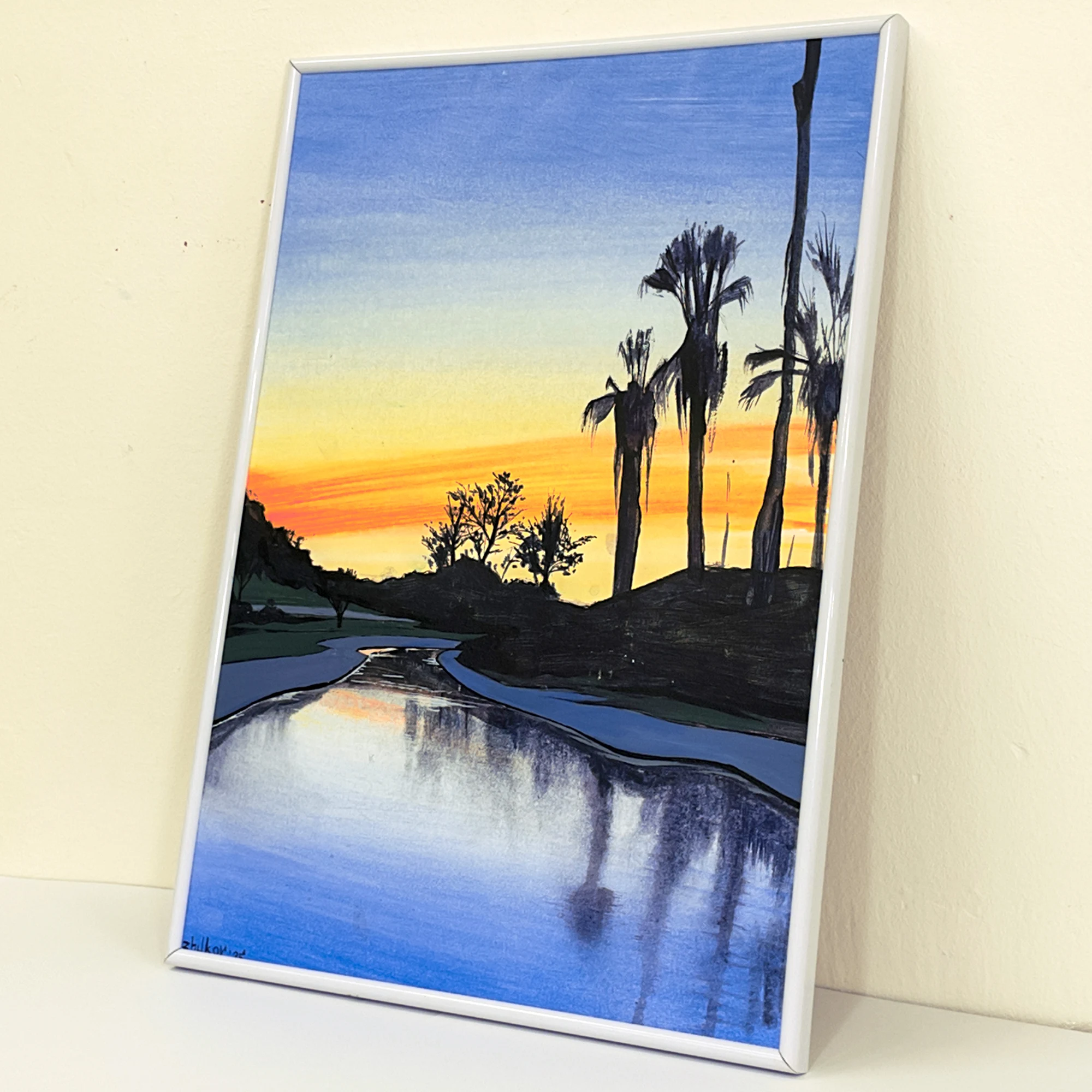 The artwork «Sunset over river» by Oleksiy Zhukov, 2025